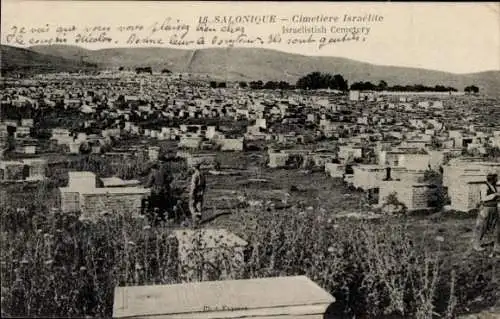 Ak Saloniki Thessaloniki Griechenland, israelitscher Friedhof