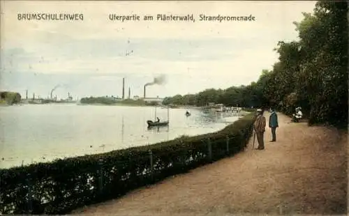 Ak Berlin Treptow Baumschulenweg, Spreeufer am Plänterwald, Strandpromenade