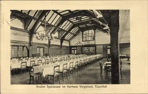 Ak Clausthal im Oberharz, Kurhaus Voigtslust, Großer Speisesaal