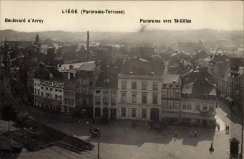Ak Lüttich Lüttich Wallonien, Boulevard d'Avroy, Panorama Richtung St-Gilles