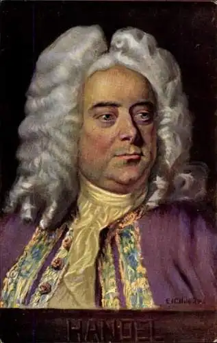 Künstler Ak Eichhorn, Deutsch britischer Komponist Georg Friedrich Händel