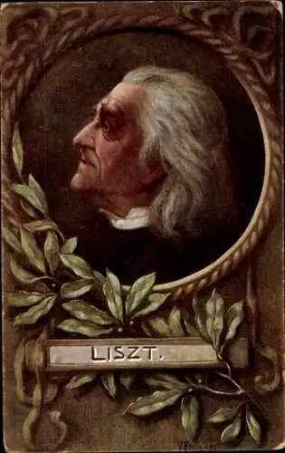 Künstler Ak Franke, V., Komponist Liszt, Portrait, Profilansicht