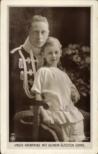 Ak Kronprinz Wilhelm von Preußen mit Prinz Wilhelm, NPG 4371