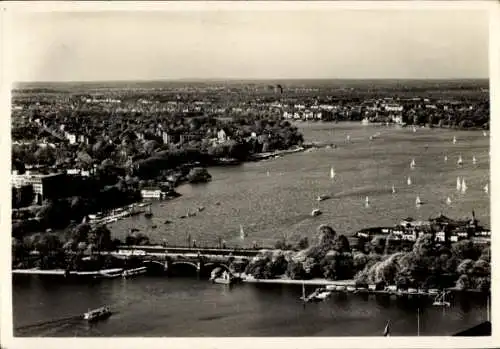 Ak Hamburg, Lombarsbrücke, Außenalster