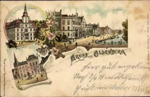 Litho Oldenburg in Oldenburg, Schloss, Am Stau, Rathaus