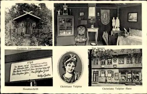 Ak Lauchstädt Thüringen, Christiane Vulpius Haus, Christels Gartenhaus, Goethe