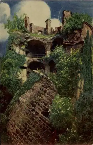 Ak Heidelberg am Neckar, Schloss, gesprengter Turm