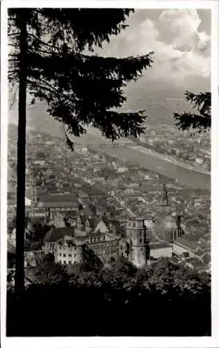 Ak Heidelberg am Neckar, Schloss, Blick vom Rindenhäuschen