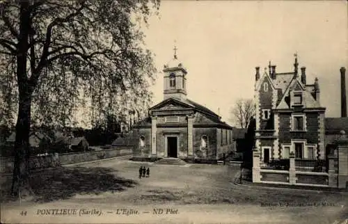 Ak Pontlieue Sarthe, Kirche