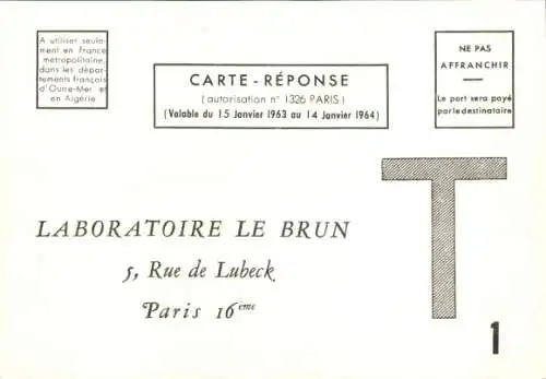 Ak Paris XVI, Reklame, Laboratoire Le Brun, Eucalyptine