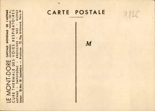 Ak Le Mont Dore Puy de Dôme, Cure Thermale des Voies Respiratoires, Rhume des Foins