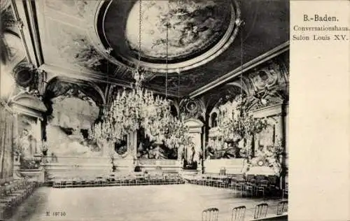 Ak Baden Baden am Schwarzwald, Conversationshaus, Salon Louis XV.