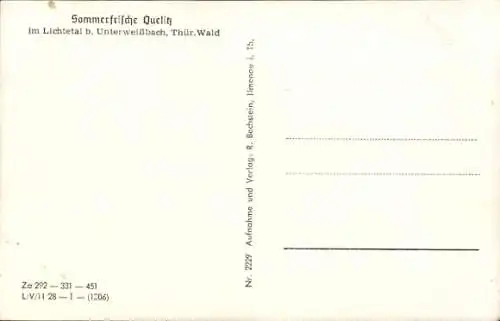 Ak Quelitz Unterweißbach Thüringen, Lichtetal