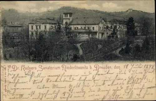 Ak Niederlössnitz Niederlößnitz Radebeul Sachsen, Dr. Kadners Sanatorium