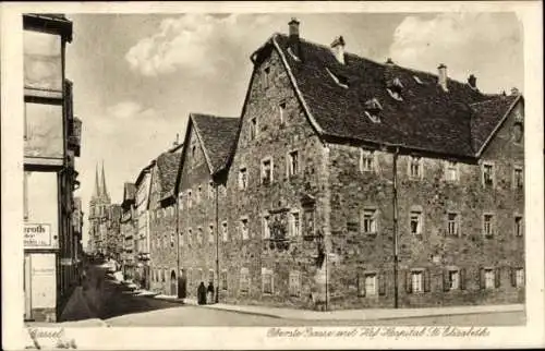 Ak Kassel in Hessen, Oberste Gasse mit Hof-Hospital St. Elisabeth
