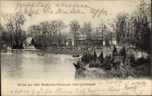 Ak Lindenthal Köln am Rhein, Stadtwald Restaurant, Boote