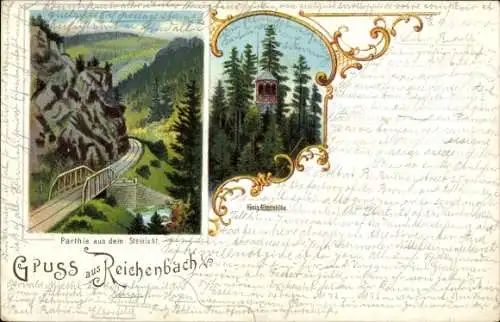 Litho Reichenbach im Vogtland, Steinicht, König Albert Höhe