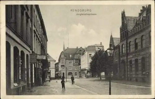 Ak Rendsburg in Schleswig Holstein, Jungfernstiegstraße