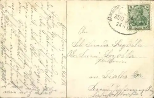 Ak Elmshorn in Holstein, Panorama, Hafen, Boote, Kirchturm