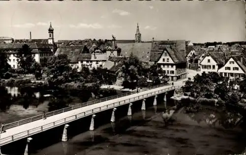 Ak Rottenburg am Neckar, Teilansicht, Brücke