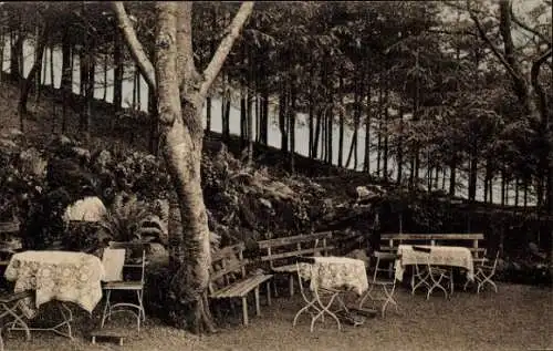 Ak Freudenstadt am Schwarzwald, Kurhaus Palmenwald, Park, Sitzbänke