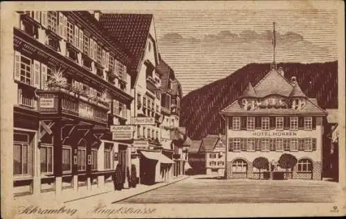 Künstler Ak Schramberg im Schwarzwald, Hauptstraße, Hotel Mohren