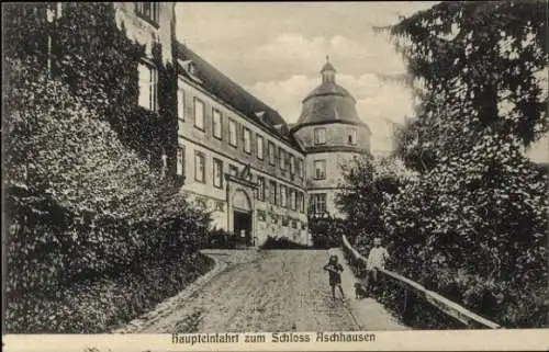 Ak Aschhausen Schöntal in Württemberg, Haupteinfahrt zum Schloss Aschhausen