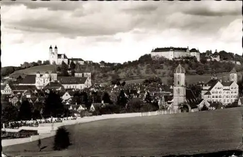 Ak Ellwangen an der Jagst Württemberg, Teilansicht, Turm, Schloss