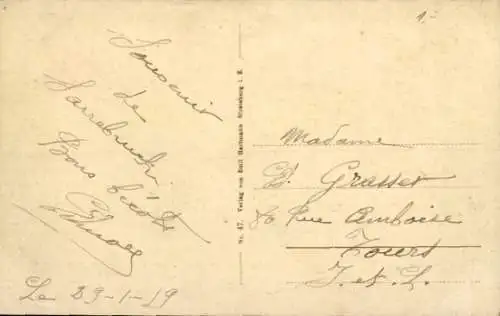 Ak Saarbrücken, Ulanen-Denkmal mit Bismarck-Denkmal und Schloss