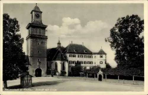 Ak Neuenstadt am Kocher, Schloss mit Linde