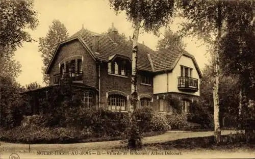 Ak Notre-Dame-au-Bois Flämisch-Brabant, Villa von Doktor Albert Delcourt