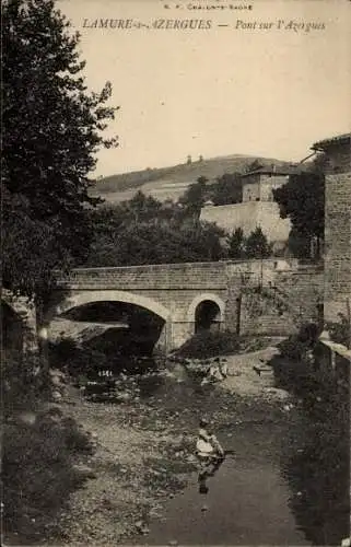 Ak Lamure sur Azergues Rhône, pont sur l'Azergues