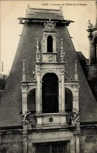 Ak Caen Calvados, Lucarne de l'Hotel de la Bourse