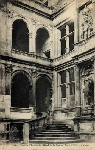 Ak Caen Calvados, Porche d'Entree de l'Hotel de la Bourse, Ancien Hotel de Valois