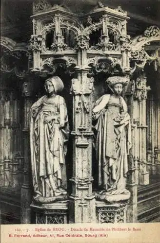 Ak Bourg en Bresse Ain, Kloster Brou, Kirche, Mausoleum Philibert le Beau