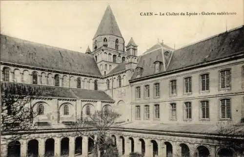 Ak Caen Calvados, Cloitre du Lycee, Galerie exterieure