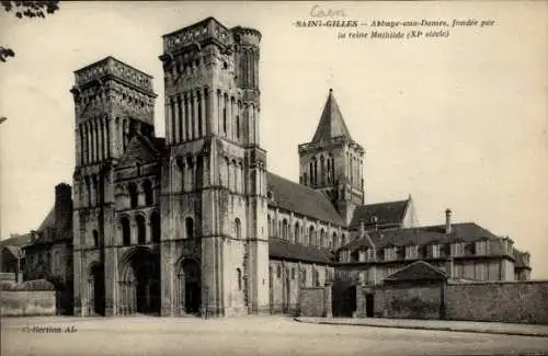 Ak Caen Calvados, Abbaye aux Dames, fondee par la reine Mathilde