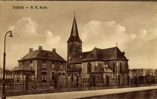 Ak Delfzijl Groningen, römisch-katholische Kirche