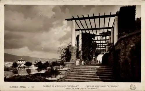 Ak Barcelona Katalonien Spanien, Montjuich Park Pergola