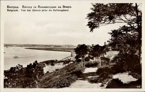 Ak Belgrad Belgrad Serbien, Blick auf Zemun von Kalimegdane aus