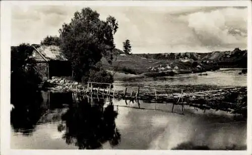 Ak Ljubez Russland, Polistj, Wasserpartie, Haus