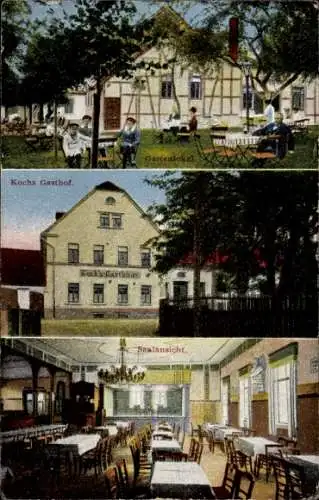 Ak Roschütz Gera in Thüringen, Gartenlokal, Kochs Gasthof, Saalansicht