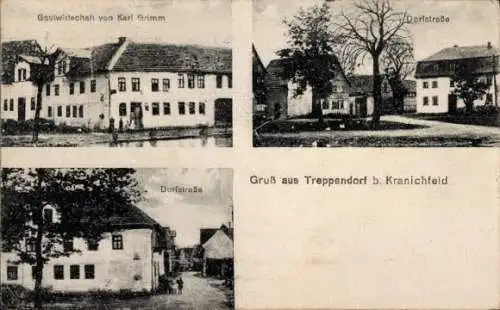 Ak Treppendorf bei Kranichfeld Rudolstadt Thüringen, Gastwirtschaft Karl Grimm, Dorfstraße