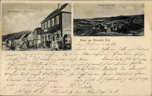 Ak Bremsnitz in Thüringen, Bergstraße, Gasthaus, Gesamtansicht