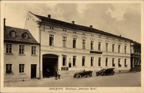 Ak Saalburg Ebersdorf in Thüringen, Gasthaus Weißes Ross, Inh. Herm. Wetzel