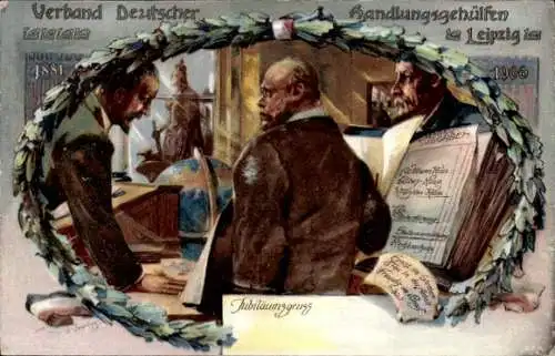 Ak Leipzig in Sachsen, Verband Deutscher Handlungsgehülfen, 1881 bis 1906, Jubiläumsgruß