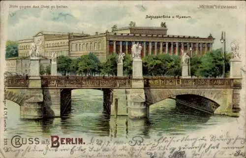 Halt gegen das Licht Litho Berlin Mitte, Schlossbrücke, Museum