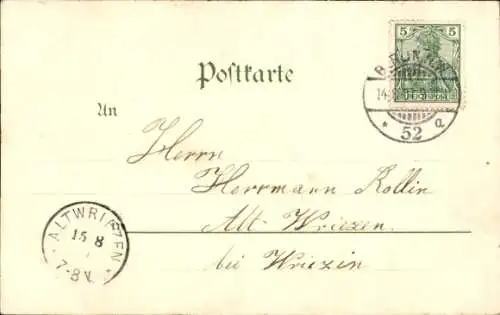 Passepartout Ak Kaiser Wilhelm II., Kaiserin Auguste, Kronprinz Wilhelm, Fahnen