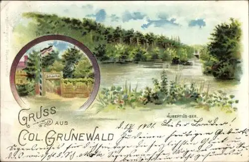 Litho Berlin Wilmersdorf Grunewald, Hubertus-See