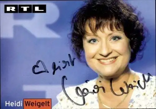 Ak Schauspielerin Heidi Weigelt, Portrait, Autogramm, RTL